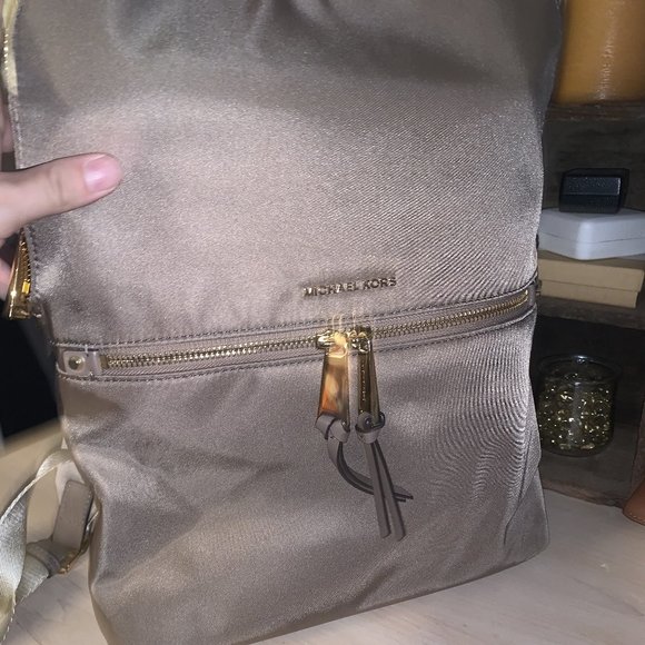 Beige/Sliver Michael Kors Backpack - Picture 1 of 4